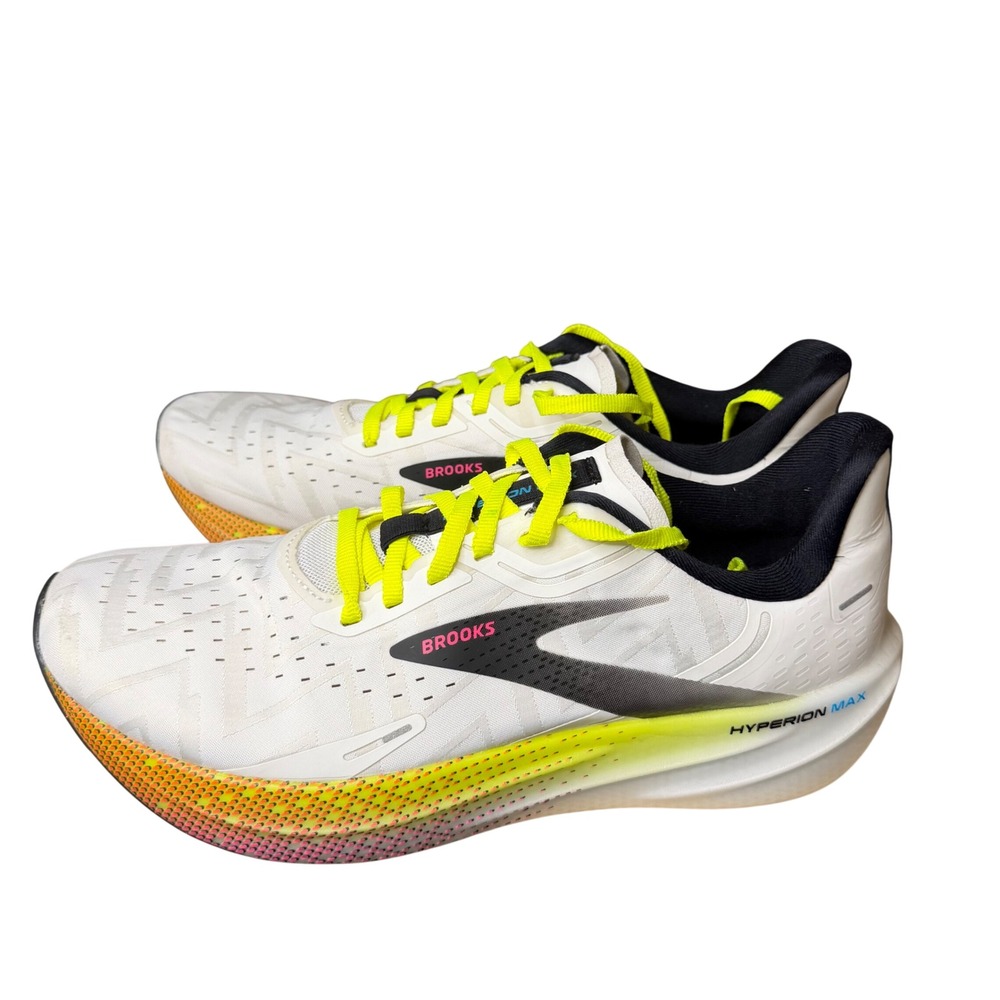 Brooks Hyperion Max White Black Nightlife 1203771B196 Women's 11B Running Shoes